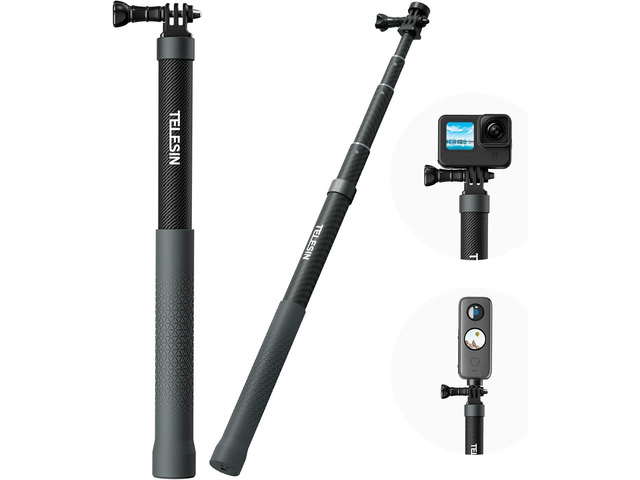 TELESIN Selfie Stick Long Pole Invisible for GoPro (120cm/47.2in),Carbon Fiber Waterproof Extension Monopod for GoPro 13-5 DJI Osmo Nano Action 6 5...