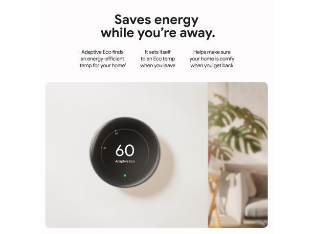 Google - Nest Learning Thermostat (4th gen) with Nest Temperature Sensor (2nd gen) - Polished Obsidian - image 3