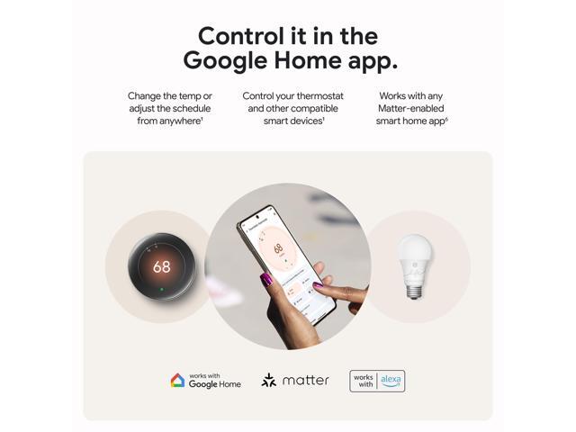 Google - Nest Learning Thermostat (4th gen) with Nest Temperature Sensor (2nd gen) - Polished Obsidian - image 8