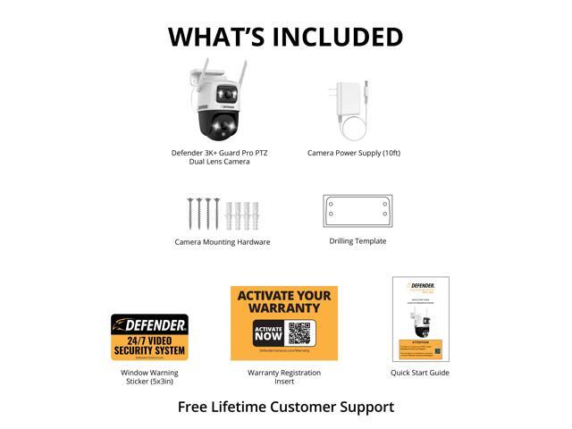 Defender - AI POWERED Guard Pro 3K PLUS Dual Lens PTZ Wi-Fi 6 Plug-in Security Camera - White - image 8