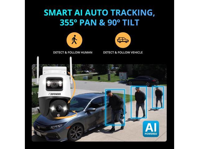 Defender - AI POWERED Guard Pro 3K PLUS Dual Lens PTZ Wi-Fi 6 Plug-in Security Camera - White - image 4