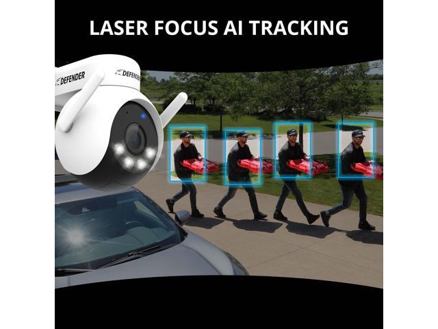 Defender - AI 4K Everwatch PTZ 360° Wi-Fi 6 Plug-in Security Camera, Color Night Vision, AI-Tracking, Easy Setup , 4 Pack - White - image 5