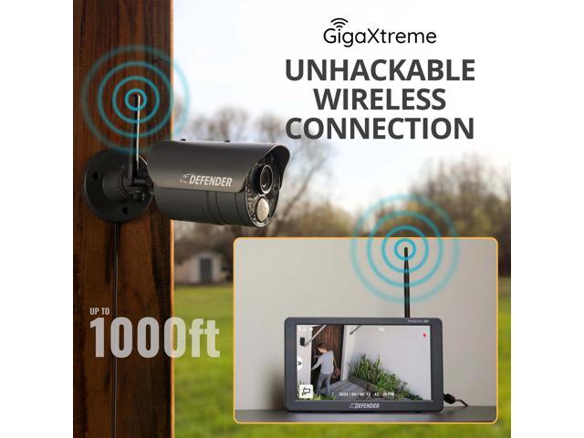 Defender - PHOENIXHD Non-WiFi Plug-in Power Security System with 10.1” HD Monitor & 4 Cameras - Black - image 6