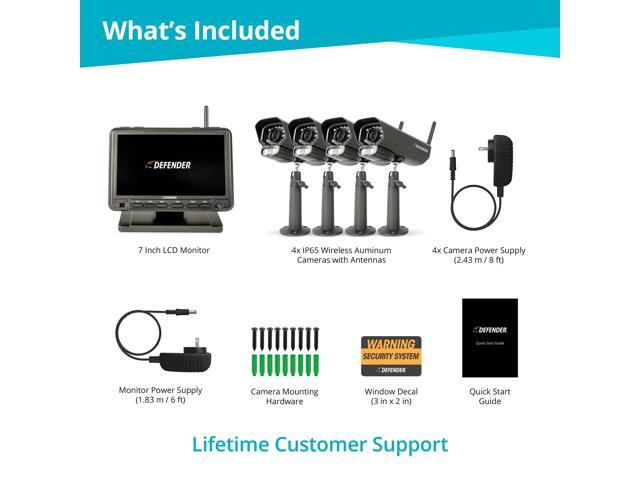 Defender - PhoenixM2 Non-WiFi. Plug-In Power Security System with 4 Metal Cameras - Black - image 7