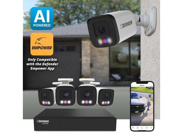 Defender - AI POWERED Sentinel 4K Ultra HD Wired 8 Channel PoE NVR Security System, 4 Metal Cameras & 1TB HDD - White - image 3