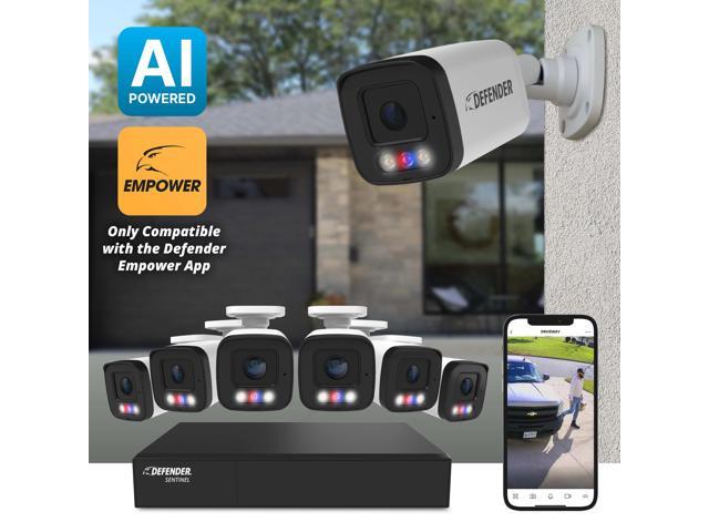 Defender - AI POWERED Sentinel 4K Ultra HD Wired 8 Channel PoE NVR Security System, 6 Metal Cameras & 1TB HDD - White - image 3