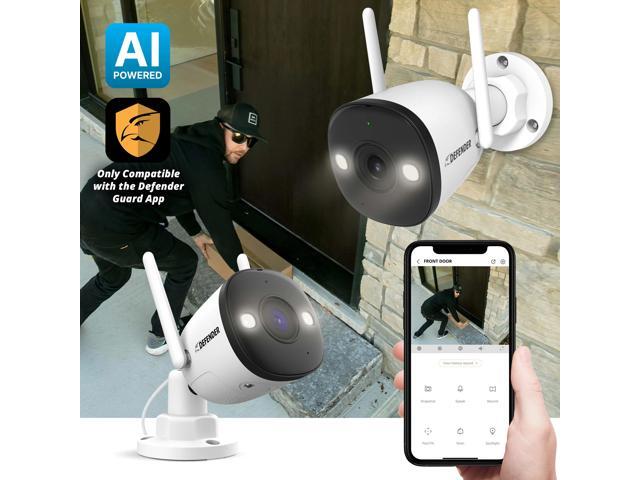 Defender - AI POWERED 4K Guard Pro Wi-Fi 6 Plug-in Power Security Camera - White - image 3