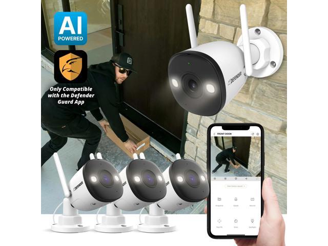 Defender - AI POWERED 4K Guard Pro Wi-Fi 6 Plug-in Power Security Camera - 3 pack - White - image 3