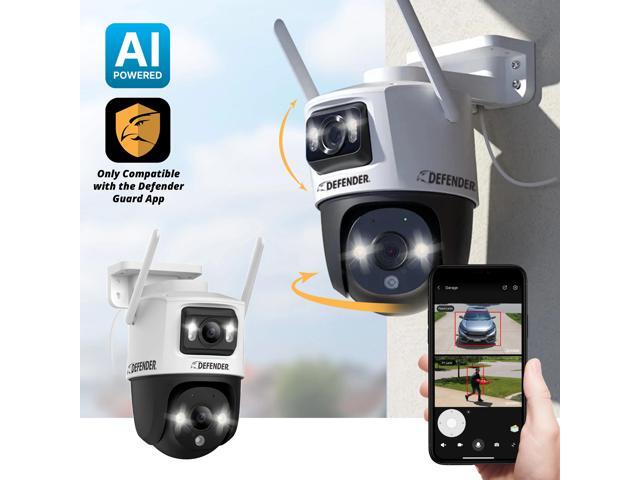 Defender - AI POWERED Guard Pro 3K PLUS Dual Lens PTZ Wi-Fi 6 Plug-in Security Camera - White - image 3