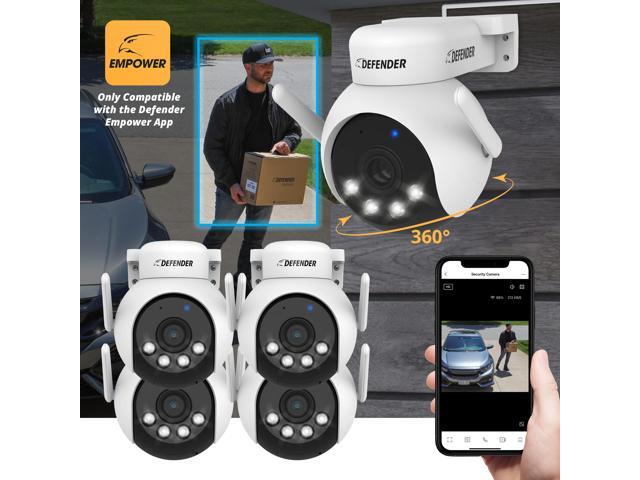 Defender - AI 4K Everwatch PTZ 360° Wi-Fi 6 Plug-in Security Camera, Color Night Vision, AI-Tracking, Easy Setup , 3 Pack - White - image 3