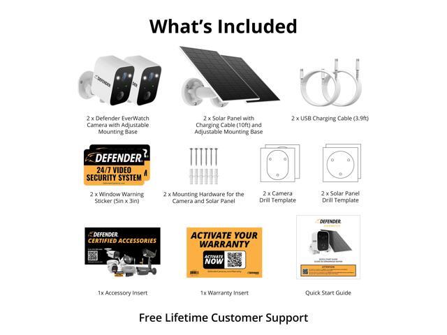 Defender - Solar Powered 4K AI Everwatch Wireless Security Camera with 3W Solar Panel, AI Detection, 2 Pack - White - image 8