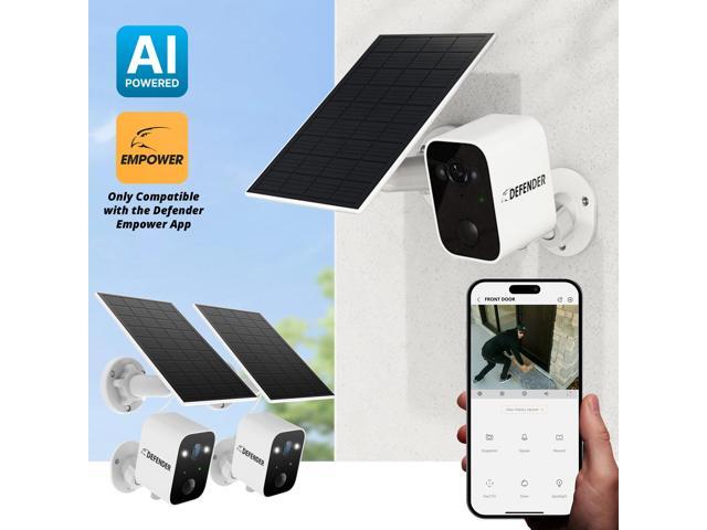 Defender - Solar Powered 4K AI Everwatch Wireless Security Camera with 3W Solar Panel, AI Detection, 2 Pack - White - image 3