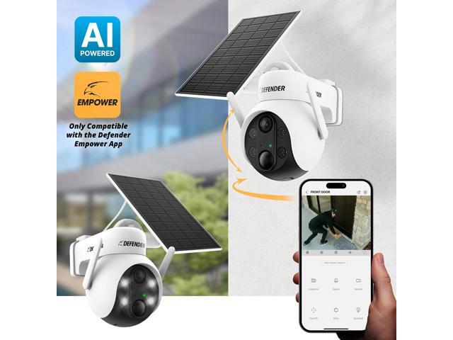 Defender - Solar Powered 4K AI Everwatch Wireless Security PTZ Camera with 3W Solar Panel, AI Detection - White - image 3