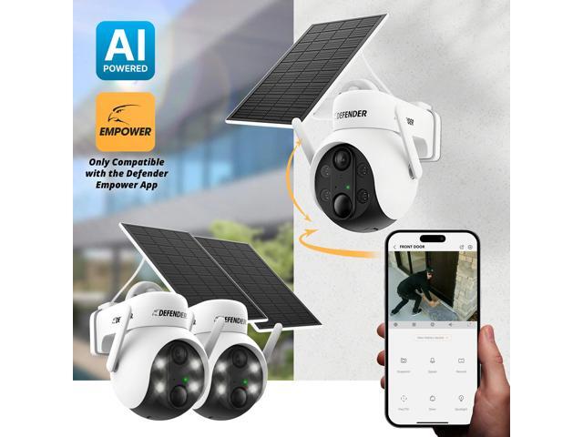 Defender - Solar Powered 4K AI Everwatch Wireless Security PTZ Camera with 3W Solar Panel, AI Detection, 2 Pack - White - image 3