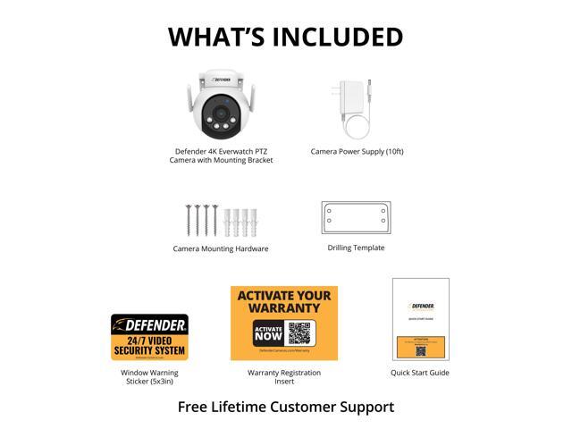 Defender - AI 4K Everwatch PTZ 360° Wi-Fi 6 Plug-in Security Camera, Color Night Vision, AI-Tracking, Simple Easy Setup - White - image 8