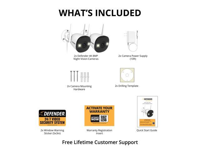 Defender - AI POWERED 4K Guard Pro Wi-Fi 6 Plug-in Power Security Camera - 2 pack - White - image 7