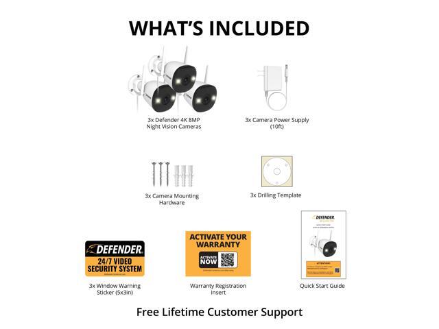 Defender - AI POWERED 4K Guard Pro Wi-Fi 6 Plug-in Power Security Camera - 3 pack - White - image 7