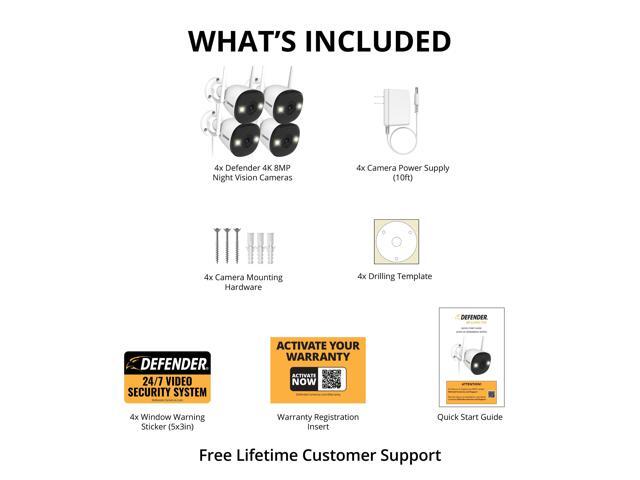 Defender - AI POWERED 4K Guard Pro Wi-Fi 6 Plug-in Security Camera, 4 Pack - White - image 7