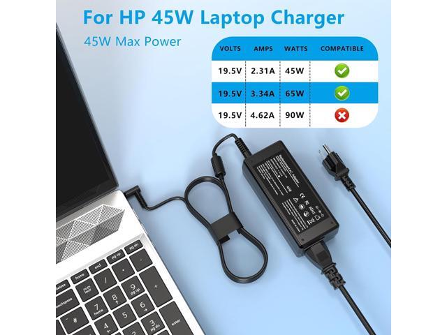 45W Charger Compatible with HP Laptop Charger Blue Tip 4.5mm,741727-001 TPN-C125 HSTNN-LA40 HSTNN-DA40 854054-002 HSTNN-CA40 740015-002 740015-003...