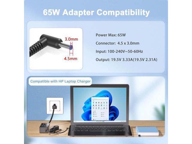 65W 19.5V 3.33A AC Adapter Charger Compatible with HP Pavilion x360 11 13 15 17, Envy X360 13 15, Zbook 14u G4 G5 15 G3, 15-f111dx 15-f211wm...