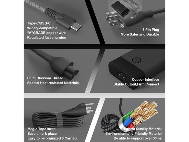 2025 New Slim 65W USB C Computer Laptop Charger for HP Laptop Charger USB C Replacement Envy x360/Elitebook x360/Spectre x360/Elite...