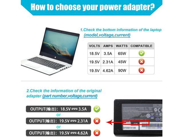 65W Laptop Charger Compatible with HP Pavilion DV7 DV6 DV5 DV4 DM4 G7 G6,Compaq Cq57 Cq62 Cq56 Cq61 Cq60 Cq58,2000-329WM 2000-2A20NR...