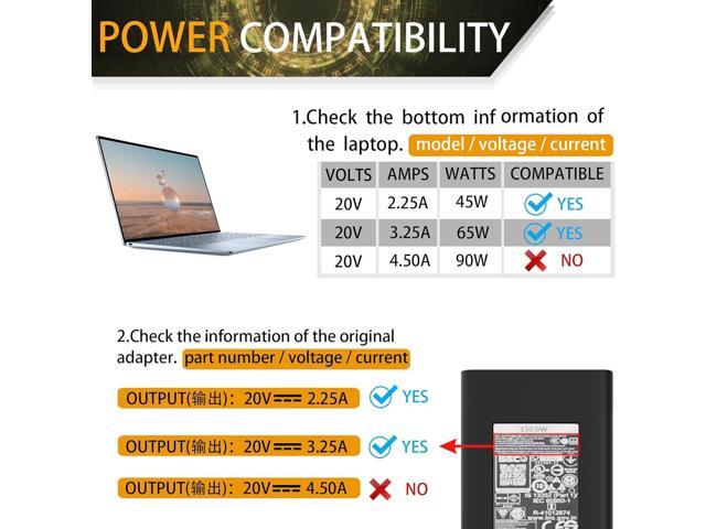 Replacement for 130W Dell USB C Charger,Laptop Charger 130W Compatible with Dell XPS 15 2in1 9575, 9575, 17 9700,Precision 5570 3570 3470,Latitude...