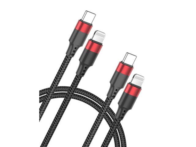 2ft USB C to Lightning Cable, 2 Pack PD Fast Charging [MFi Certified] USB C iPhone Charger Cord, Braided Short USBC to Lightning Cable for iPhone...