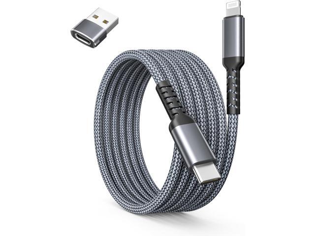 Basesailor USB C to Lightning Charger Cable 6.6ft with USB A Adapter,Power Delivery PD Fast Charging Cord for iPhone 11 12 13 14 10 Mini Pro...