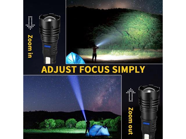 Rechargeable Flashlights High Lumens, 7Mode Flashlights Rechargeable, Super Bright Flashlight, Adjustable Tactical Flash Light, High Powered Flash...