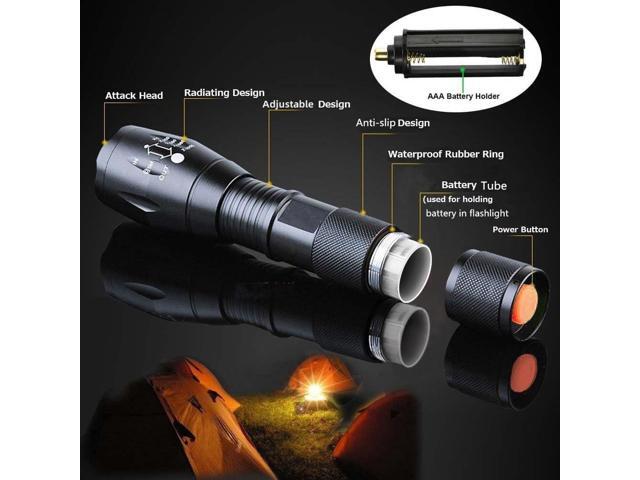 LED Flashlight 2 Pack, Small Flashlights High Lumens with 5 Modes, Waterproof Zoomable Tactical Flash Light for Camping Biking Hiking Outdoor Home...