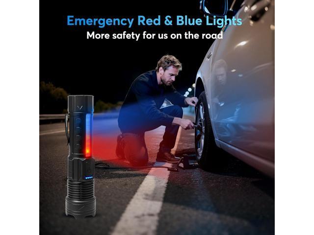 JIJ Flashlight 3 Pack, Rechargeable Flashlights High Lumens, 7 Modes LED Flashlight with IP67 Waterproof, Adjustable Handheld Tactical Flashlight...