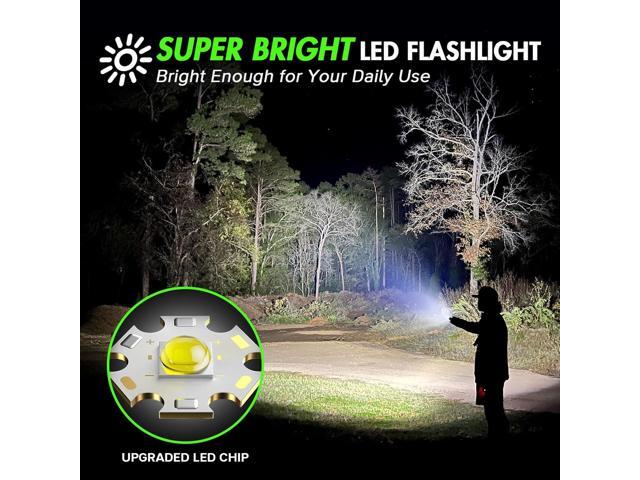WdtPro LED Flashlight High Lumens SR2000 Pro, 4 Pack Brighter Tactical Flashlights with 5 Modes & Zoomable, Powerful Mini Flash Light for...