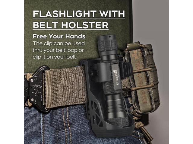 ULTRAFIRE Tactical Flashlight with Holster, 1200 High Lumens Law Enforcement LED Flashlights with Belt Holder, Police Flashlight with Holster for...