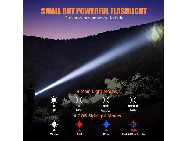 Rechargeable Tactical Flashlights High Lumens - Super Bright Small Powerful LED Magnetic USB C Flashlight, 8 Modes, Dual Button Waterproof Pocket...