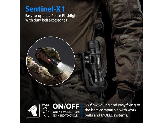Tactical Flashlights High Lumens-1200 LM Police Flashlight with Holster for Duty Belt,Single Mode LED Flashlight for Camping/Law...
