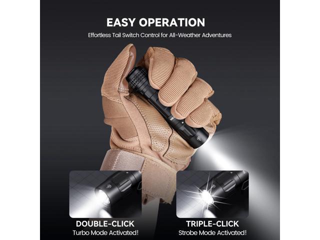 M70 EDC Flashlight 1100 Lumens, USB-C Rechargeable Pocket Light with Clip, 5 Modes Compact LED Light for Camping, Hiking, Emergency (Black)