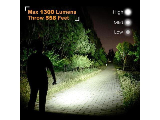 VTIGER T1A Mini Pocket EDC Flashlight with Clip,1300 Lumen Compact AA Rechargeable LED Little Flashlights, Super Bright Tail Switch Small Flash...