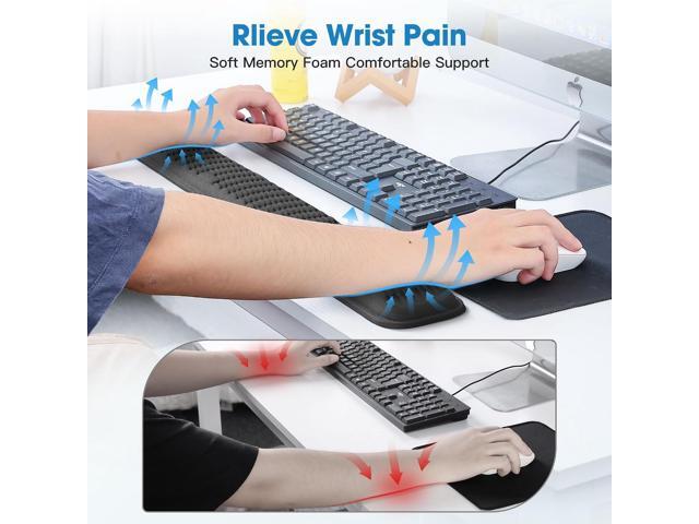 MEKASS Ergonomic Wrist Rest for Keyboard and Mouse, Soft Memory Foam Keyboard Wrist Rest Set with Non-Slip Silicone Base, Easy Typing, Pain Relief,...