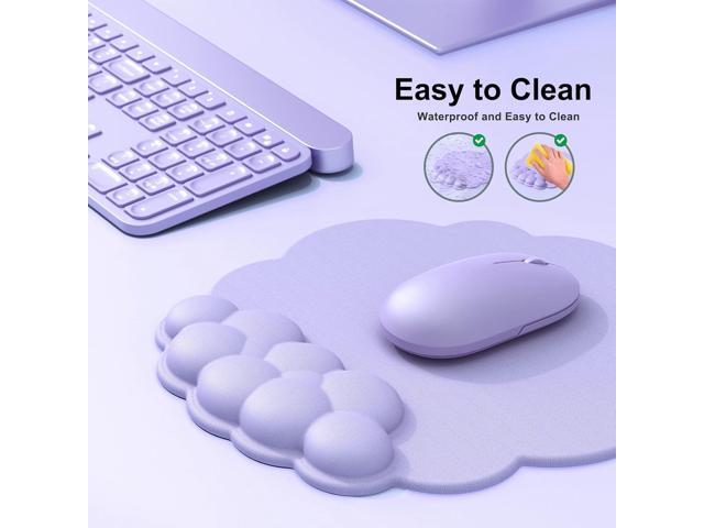 Cloud Mouse Pad with Wrist Rest, Cloud Keyboard Wrist Rest, Mouse Pad Wrist Support, Ergonomic Keyboard Mouse Wrist Support (Purple)