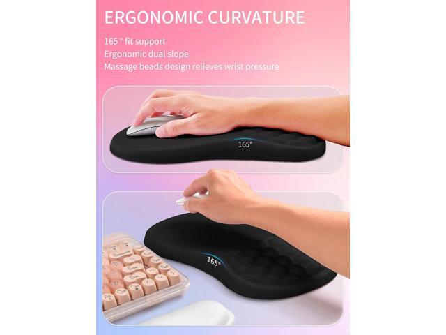 Hokafenle 2in1 Combination, Wave Keyboard Wrist Rest and Ergonomic Curvature Mouse Pad Wrist Support for Relieve Wrist Pain, Filled with Soft...