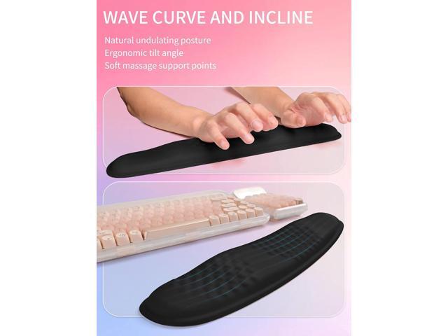 Hokafenle 2in1 Combination, Wave Keyboard Wrist Rest and Ergonomic Curvature Mouse Pad Wrist Support for Relieve Wrist Pain, Filled with Soft...