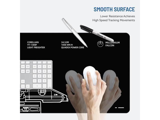 Mousepad Desk Mat Gaming Large Keyboard Cute Office Desktop Computer Laptop Black XXL Long Giant Big Cool Modern Design Unique for Women Girls Men...