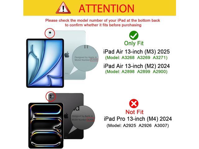 ProCase for iPad Air 13 Inch Case M3 2025/M2 2024, Slim Smart Cover iPad 13 Air M3 M2 Case with Translucent Hard Shell Back, Supports Touch ID,...