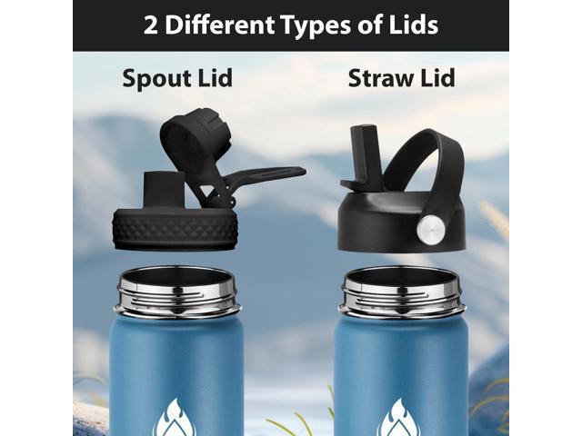 SENDESTAR Insulated Water Bottle 24 oz, Double Wall Vacuum Leak Proof Stainless Steel Sports Water BottleWide Mouth with New Flex Straw Lid & Spout...