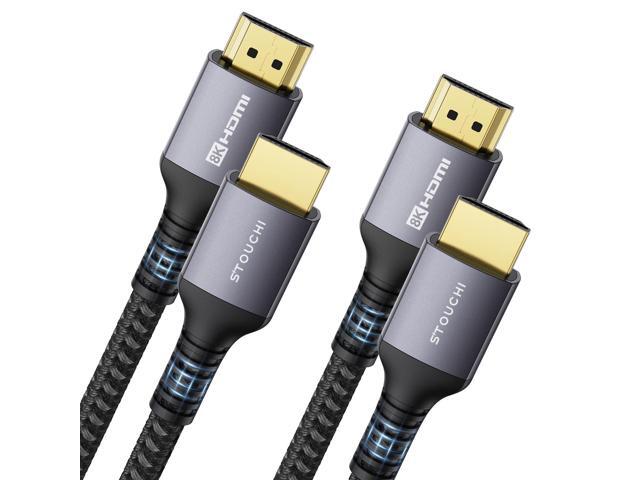 Stouchi 10K 8K 2.1 HDMI Cable 8FT 2-Pack, 48Gbps Ultra High Speed HDMI to HDMI Cord, Support 4K@120Hz 8K@60Hz 144Hz, HDCP 2.2 & 2.3, Dynamic HDR,...