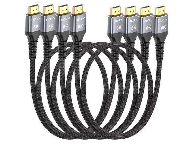 8K HDMI Cable 3FT 4-Pack, High Speed 48Gbps HDMI 2.1 Cord for Neat, Support HDR10+, SBTM, QMS, CEC, HDCP 2.3 for TV, Monitor, Computer, Laptop,...