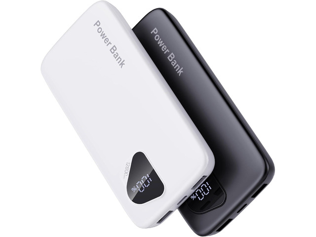 2026 2-Pack 12800mAh Portable Charger with Built in Cables, Travel Essential Battery Pack, 4 Outputs 2 Inputs Slim Power Bank with Cord Wires for...