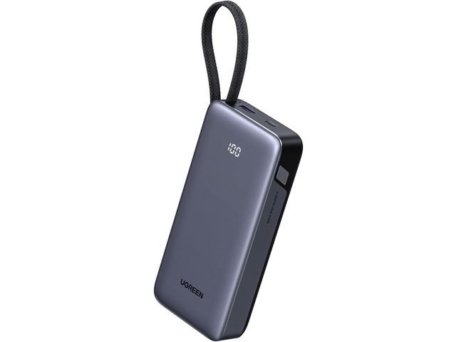 UGREEN Nexode Power Bank 20000mAh 45W with Built-in Cable, Fast Charging Portable Charger for iPhone 17 Pro/Samsung S26 Ultra/iPad Pro, 3-Port...