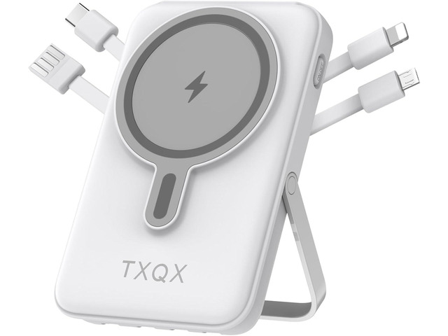 Wireless Portable Charger 10000mAh,Magnetic Power Bank with Built-in Cables LED Display,22.5W PD Fast Charging for Magsafe Battery Pack Compatible...